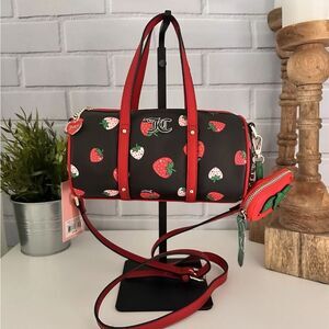 NEW Juicy Couture Strawberry Barrel Crossbody Handbag